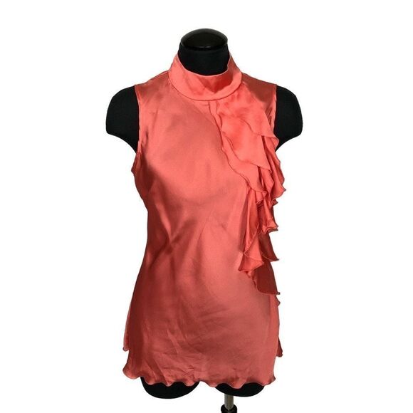 Kenar Coral Ruffled Sleeveless Blouse - Women’s S - Picture 1 of 6